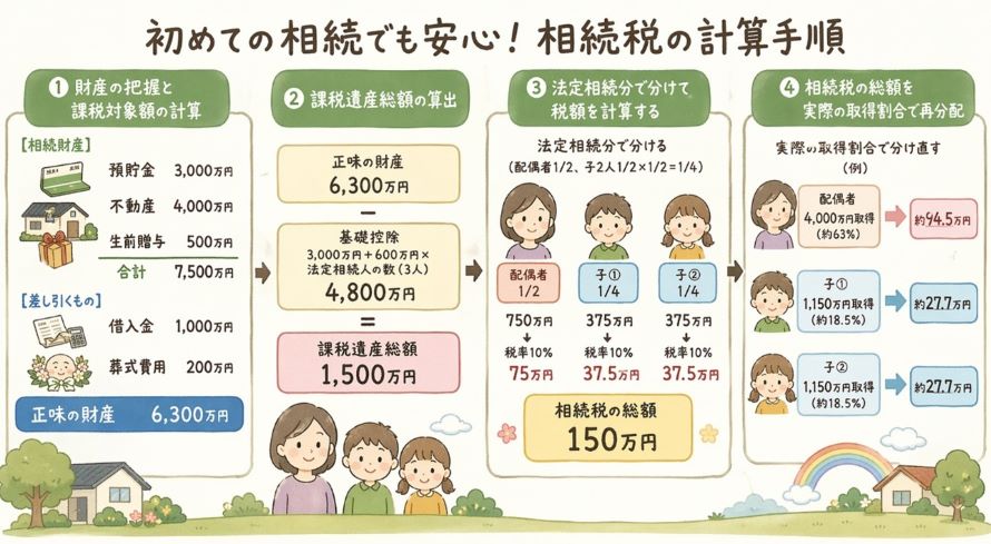 初めての相続でも安心！相続税の計算手順をやさしく解説