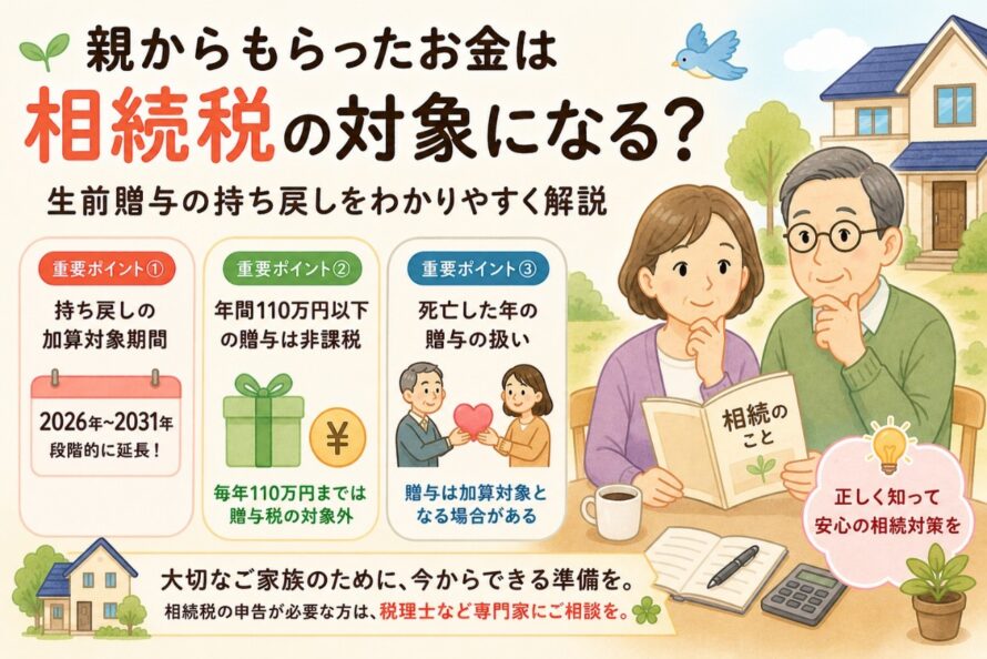 生前贈与の持ち戻しは何年前まで？2026年から2031年の相続税ルールを解説