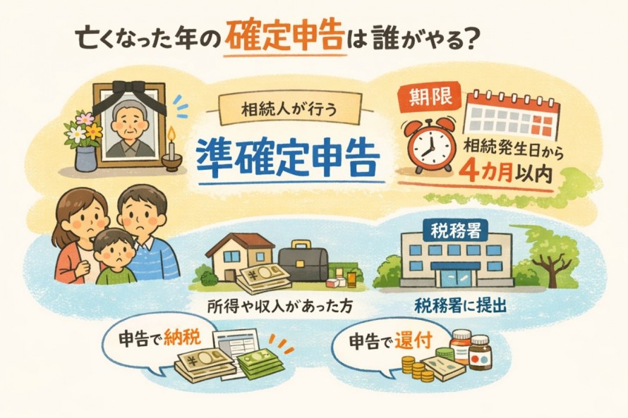 亡くなった年の確定申告は誰がやる？